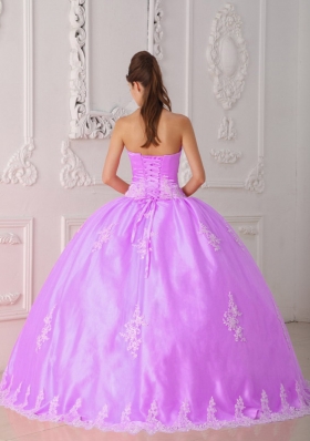 Strapless Appliques Quinceanera Dress with Ball Gown