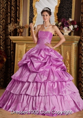 Strapless Beading Quinceneara Dresses with Pick-ups and Appliques