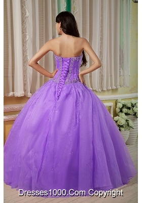 Sweetheart Organza Beaded Decorate Quinceanera Dress for 2014 Spring