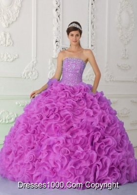 Affordable Strapless Sweet 15 Dresses with Ruffles and Beading