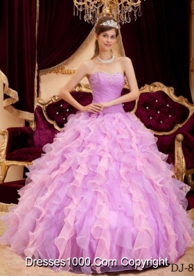 Ball Gown Sweetheart Beading Sweet Sixteen Quinceanera Dresses with Ruffles