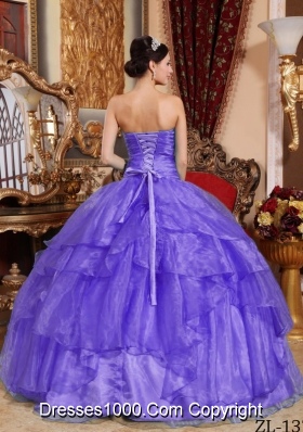 Discount Ball Gown Strapless Organza Sweet 15 Dresses with Beading