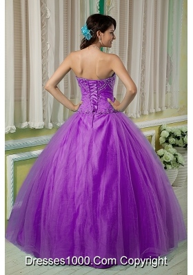 Discount Sweetheart Tulle Quinceanera Dress with Beaded Decorate