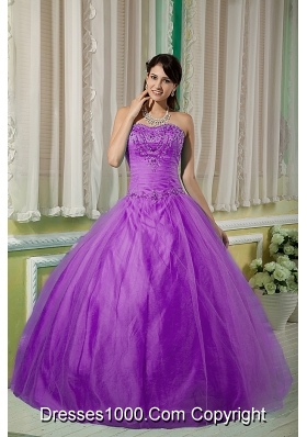Discount Sweetheart Tulle Quinceanera Dress with Beaded Decorate