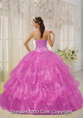 Strapless Organza Quinceanera Dresses with Layers and Appliques