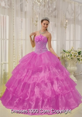 Strapless Organza Quinceanera Dresses with Layers and Appliques