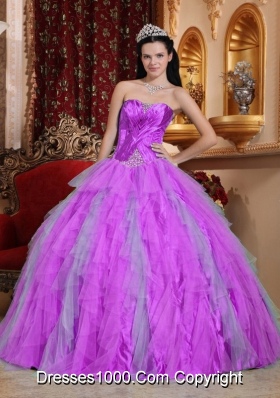 Sweetheart Beading Dresses For a Quinceanera with Ruffles and Ruching