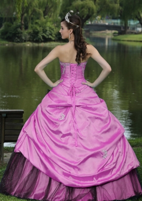 2014 New Style Sweetheart Taffeta Quinceanera Dress with Appliques