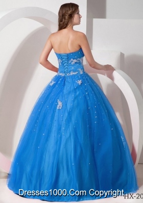 2014 Sweetheart Beading Quinceanera Dress Puffy with Appliques