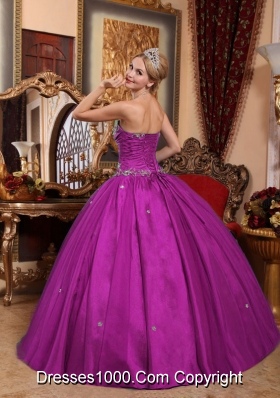 Ball Gown Strapless Classical Quinceanera Dress with Taffeta Appliques