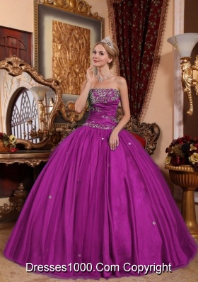 Ball Gown Strapless Classical Quinceanera Dress with Taffeta Appliques