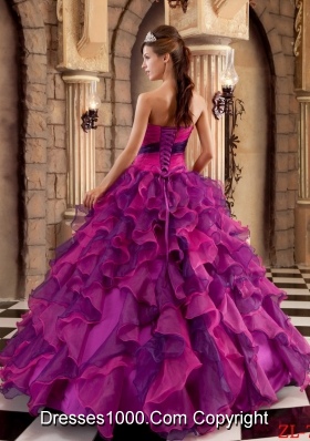 Ball Gown Strapless Organza Ruffles Dresses Quinceanera