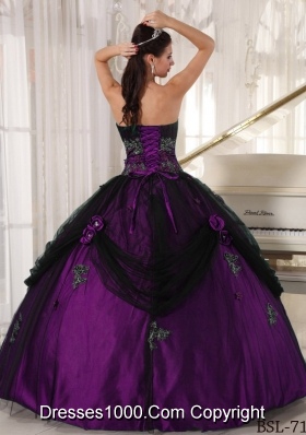 Ball Gown Strapless Quinceanera Dress with Pick-ups and Appliques