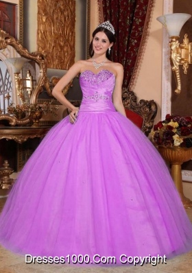 Ball Gown Sweetheart Lilac Quinceneara Dresses with Beading