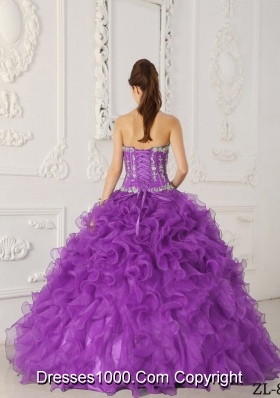 Ball Gown Sweetheart Organza Appliques Quinceanera Dresses Gowns