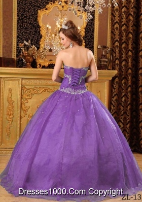 Ball Gown Sweetheart Quinceanera Dress with Organza Appliques