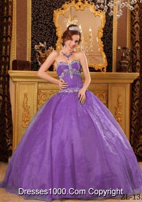 Ball Gown Sweetheart Quinceanera Dress with Organza Appliques