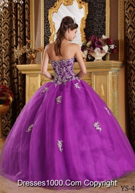 Ball Gown Sweetheart Tulle Quinceanera Dress with Appliques