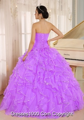 Beading and Ruffles Sweetheart Full Length Quinceanera Dress