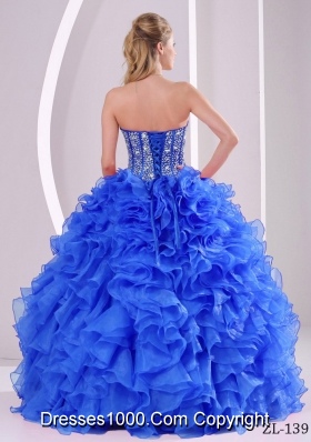 Lovely Ruffles Ball Gown Sweetheart Beaded Decorate Quinceanera Dresses with Beading