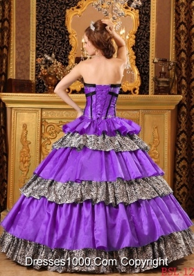 Popular Ball Gown Sweetheart Quinceanera Dress with Ruffled Layers Beading