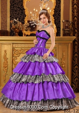 Popular Ball Gown Sweetheart Quinceanera Dress with Ruffled Layers Beading
