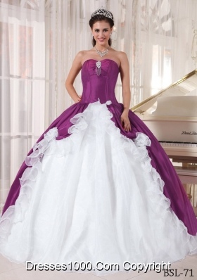 Purple Ball Gown Quinceanera Dresses with Beading