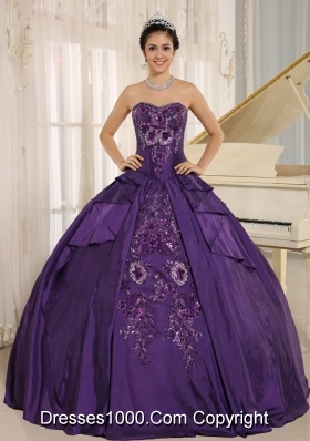 Purple Embroidery Quinceanera Dress With Beading In 2014
