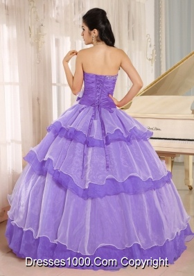 Sweetheart Beaded Decorate and Hand Made Flowers Quinceanera Dress