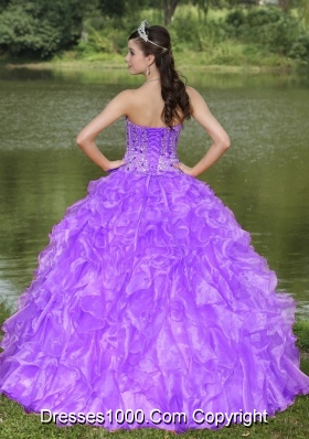 Sweetheart Beaded Drcorate Quinceanera Dress with Ruffled Layers