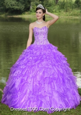 Sweetheart Beaded Drcorate Quinceanera Dress with Ruffled Layers