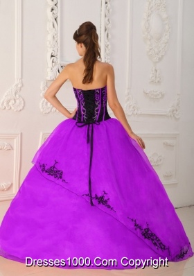 Ball Gown Strapless Dress For Quinceaneras Gowns with Hand Made Flowers