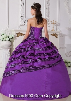 Brand New Purple Puffy Strapless with Beading for 2014 Quinceanera Dress