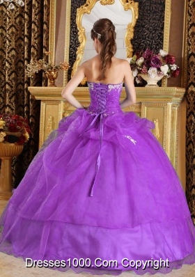 Eggplant Purple Ball Gown Sweetheart Quinceanera Dress with Appliques