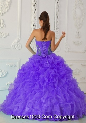 Exquisite Ball Gown Strapless Dresses Quinceanera with Embroidery