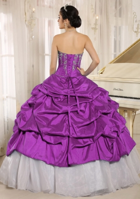 Luxurious Quinceanera Dress With Embroidery Sweetheart Pick-ups for 2014