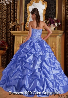 2014 Perfect Purple Puffy Sweetheart Emboridery and Beading Quinceanera Dress