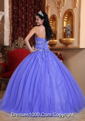 2014 Purple Ball Gown Sweetheart Quinceanera Dress with Beading and Appliques