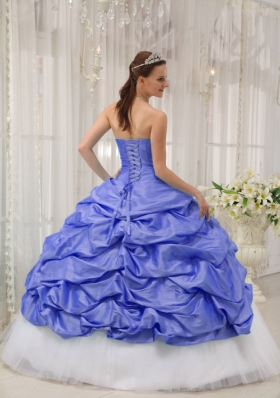 2014 Purple Puffy Sweetheart Beading Quinceanera Dress with Pick-ups