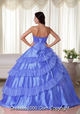 Beautiful Blue Ball Gown Strapless Embroidery for 2014 Quinceanera Dress