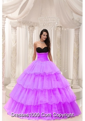 Sweetheart Beading and Ruffled Layers Sweet 16 Dresses with Organza