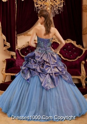 2014 Colourful Puffy Strapless Beading Quinceanera Dress with Pick-ups