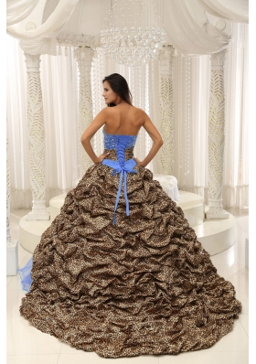 2014 Quinceanera Dress with Beading and Pick-ups Decorate Sweetheart Neckline