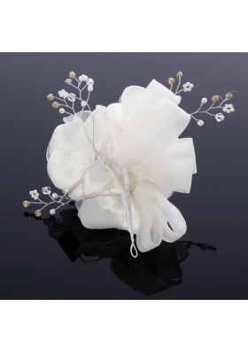 2014 Cute Pearl Net Yarn Chiffon Hair Flowers