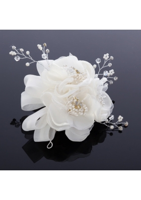 2014 Cute Pearl Net Yarn Chiffon Hair Flowers