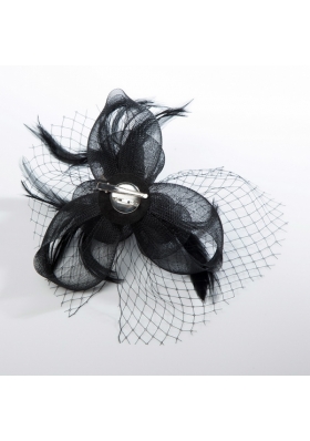 2014 Fashionable Tulle Black Net Yarn Briadl Hat