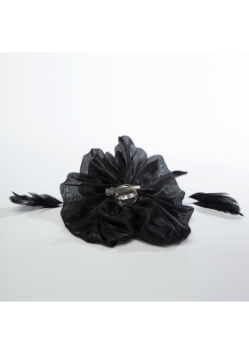 Affrodable Black Organza Fascinators with Feather