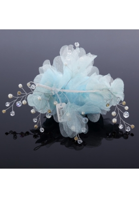 Beautiful Rhinestone Pearl Chiffon Hair Flowers