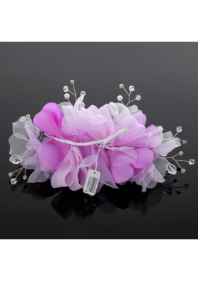 Beautiful Tulle Lilac 2014 Hair Flower with Rhinestone