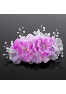 Beautiful Tulle Lilac 2014 Hair Flower with Rhinestone